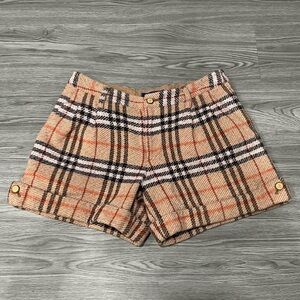 Vintage Burberry London Beige and Black Plaid Women's Shorts
